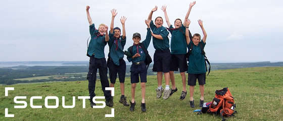 Scouts jumping